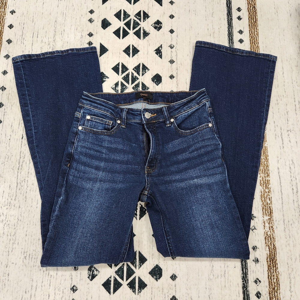 Quince Dark Blue Wide-Leg Flare Jeans
